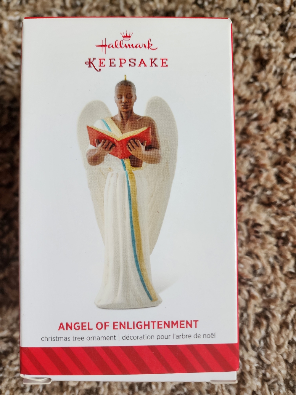 Hallmark Angel of Enlightenment Ornament in White, Gold, Blue and Red